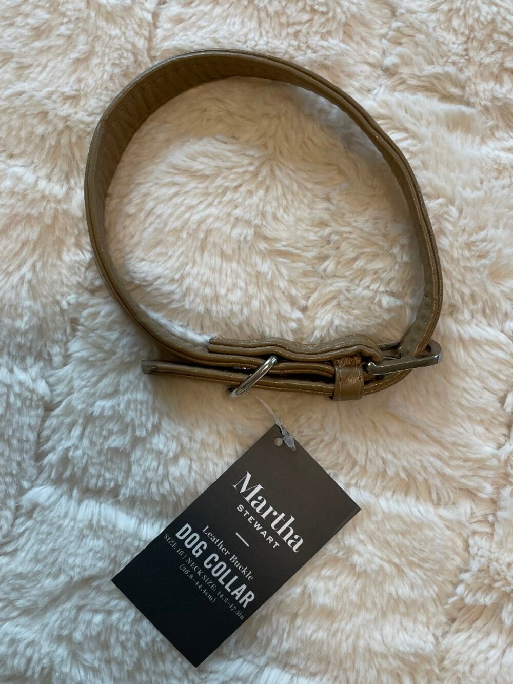 Martha Stewart Leather Buckle Dog Collar NWT